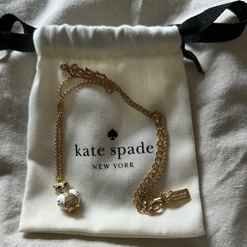 Kate Spade Gold Necklace with White Owl Pendant